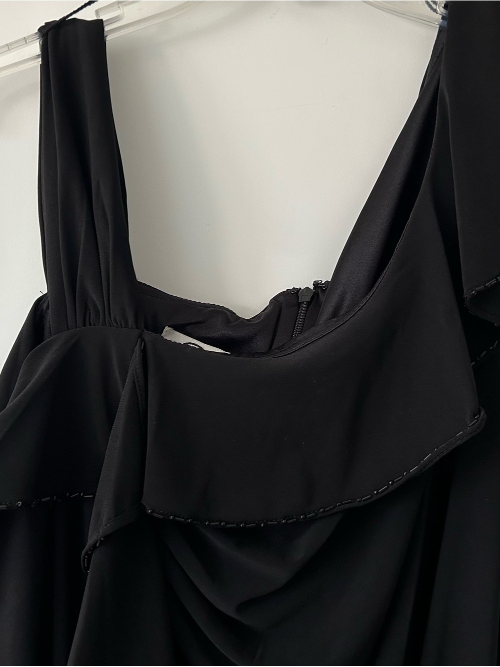 Patra Black One-Shoulder Ruffle Dress